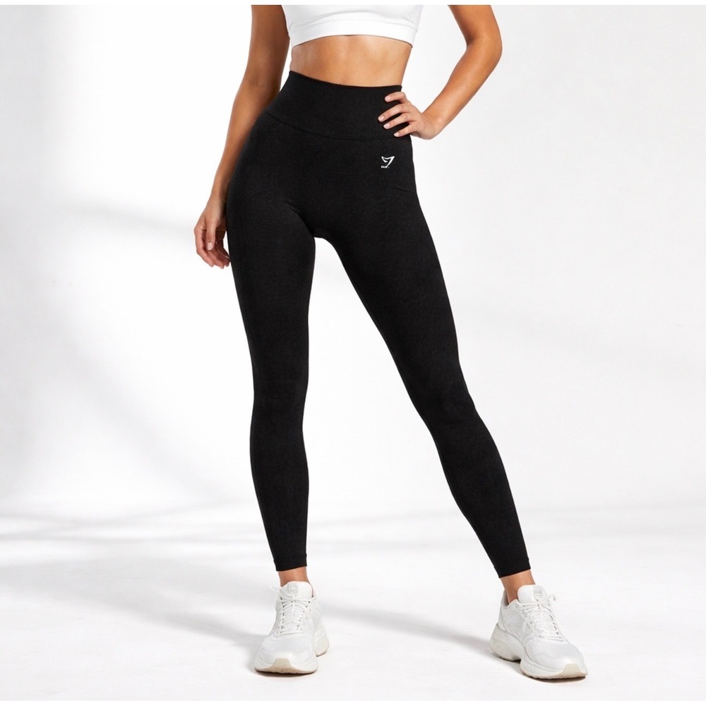 Gymshark Vital Seamless Leggings Womens XS Charcoal Grey Marl High Waisted - Picture 2 of 10